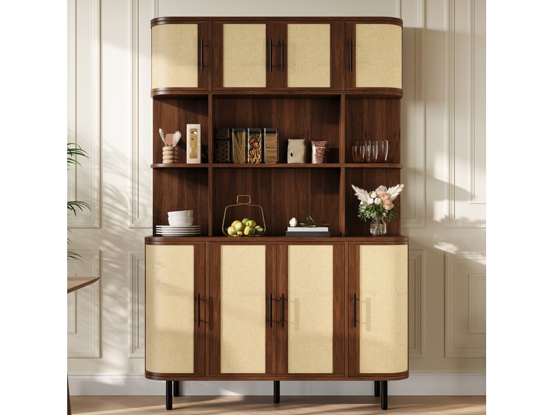  Buffet haut modenvie 8 portes en mdf 120 x 20 x 180 cm noyer  - Conforama B