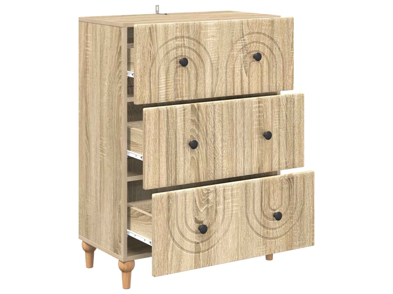 Armoire de rangement bureau, armoire à tiroirs chêne sonoma 66 x 34,5 x 90 cm shl7866 - Conforama E