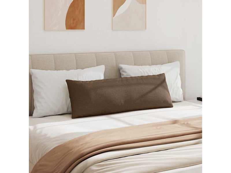 Lot de 2 coussins de canapé, coussins décoratifs tissu marron 120 x 40 cm cf58897 - Conforama D