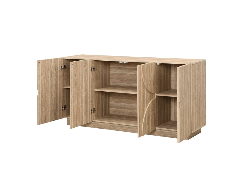 Buffet en panneau de particules naturel, 160 x 40 x 80 cm - Conforama R