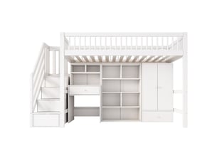 Lit mezzanine 90x200 cm BIQZUYA   coloris blanc