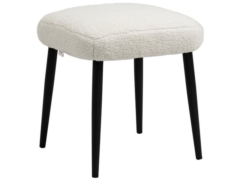  Repose-pieds carré tabouret dressing look cachemire avec pieds en acier pour salon chambre crème 42x42x47cm 838-336V00CW - Conforama B