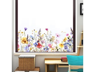 Autocollant pour vitre 30x60cm, motif fleurs multicolores – adhérence statique, déco intérieure-style 2
