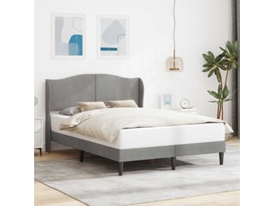 Lit adulte, lit double, cadre de lit avec tête de lit gris clair 160x200cm velours cf2731