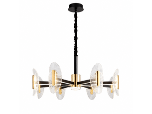 Lustre en cristal à lames éventail b – éclairage 3 couleurs