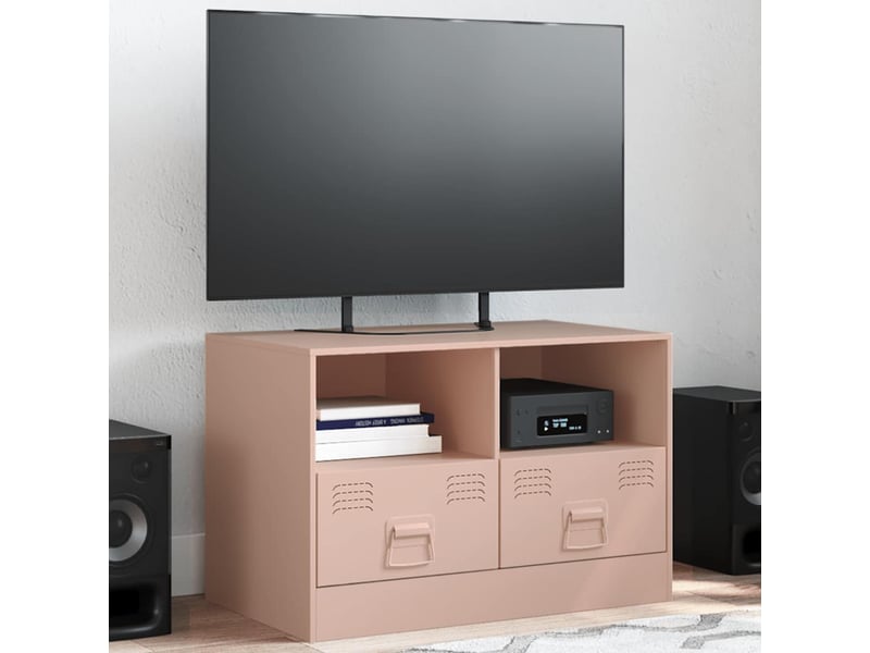  Meuble tv - banc tv - meuble de rangement rose 67x39x44 cm acier  - Conforama B