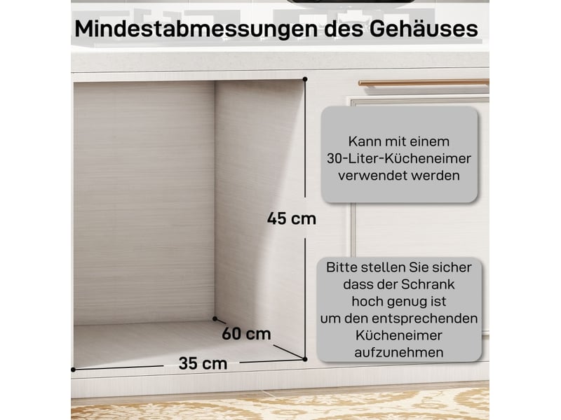 Poubelle coulissante 30 l 52 x 26 x 40,8 cm grise - Conforama D