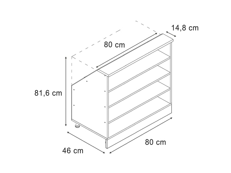  Vicco meuble sous pente, anthracite, 80cm avec 4 compartiments  - Conforama B