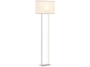 Lampadaire moderne, 3 modes d'éclairage, interrupteur au pied, luminosité réglable, aspect lin, blanc