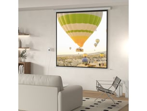 Écran de projection motorisé 96 pouces, 1:1 4k hd, 195l x 8l x 182h cm, fixation mural ou plafond avec télécommande