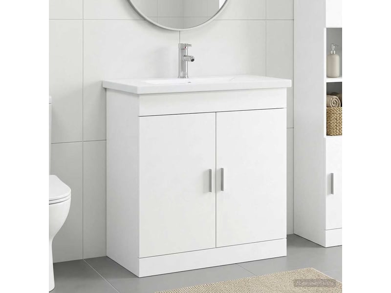  Ensemble de mobilier de salle de bain blanc 81x40x84.5 cm shl5329  - Conforama B