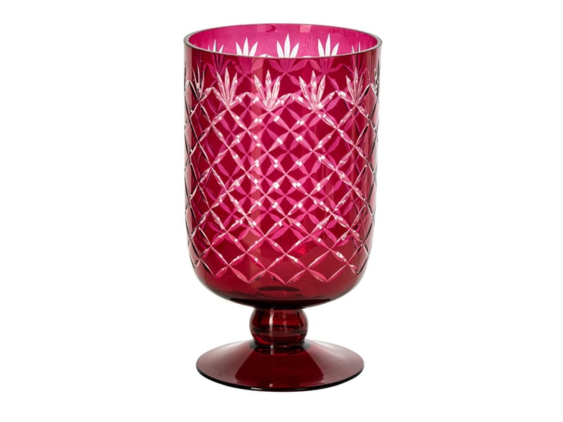  Photophore sur pied en verre vera 26cm rose  - Conforama A