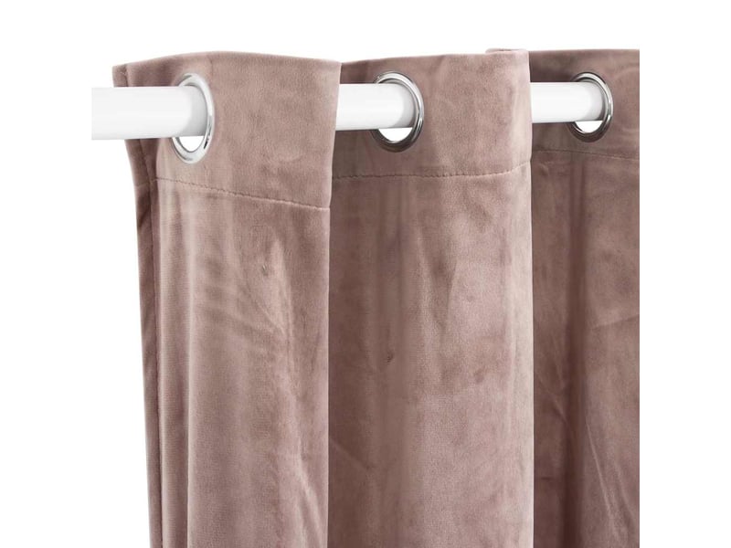  Rideau occultant, rideau black-out avec anneaux en métal velours rose 290x245 cm cf43954  - Conforama D