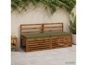 Lot de 2 coussins de banc, coussins d'assise vught 100 % polyester vert olive cf58238