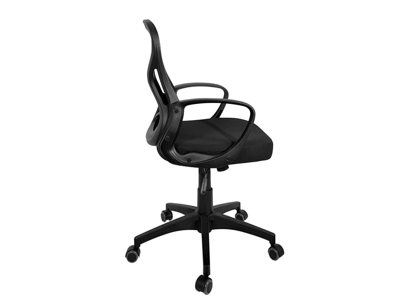 Chaise de bureau ergonomique fest avec soutien lombaire, mécanisme basculant et roulettes noire  - Conforama C