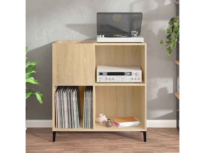 Armoire à disques, armoire de rangement chêne sonoma 84,5x38x89 cm bois d'ingénierie  - Conforama C