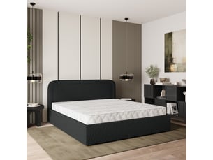 Lit coffre 180x200 cm <strong>MASSENO</strong> <strong></strong> coloris noir