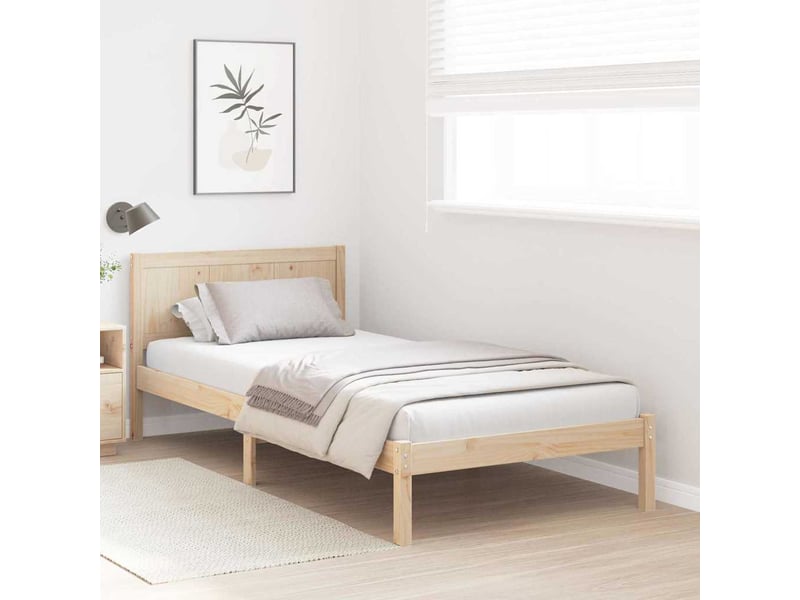  Lit simple- lit adulte -  cadre de lit marron 100 x 200 cm bois de pin massif  - Conforama B