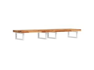 Étagère de vasque | étagère murale acier et bois massif d'acacia shl714