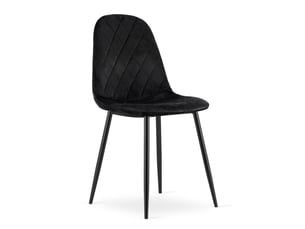 Chaise - leobert - asti - velours noir - 44,5 x 50,5 x 87,5 cm - lot de 2