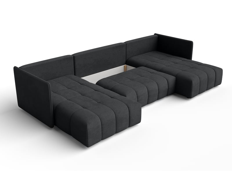 Canapé gris foncé u avec fonction sommeil veliro u 345 cm VeliroU - Conforama E