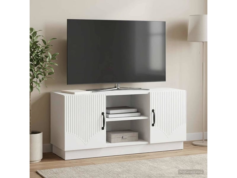  Meuble tv - banc tv - meuble de rangement blanc 102 x 34,5 x 47 cm bois d'ingénierie  - Conforama D