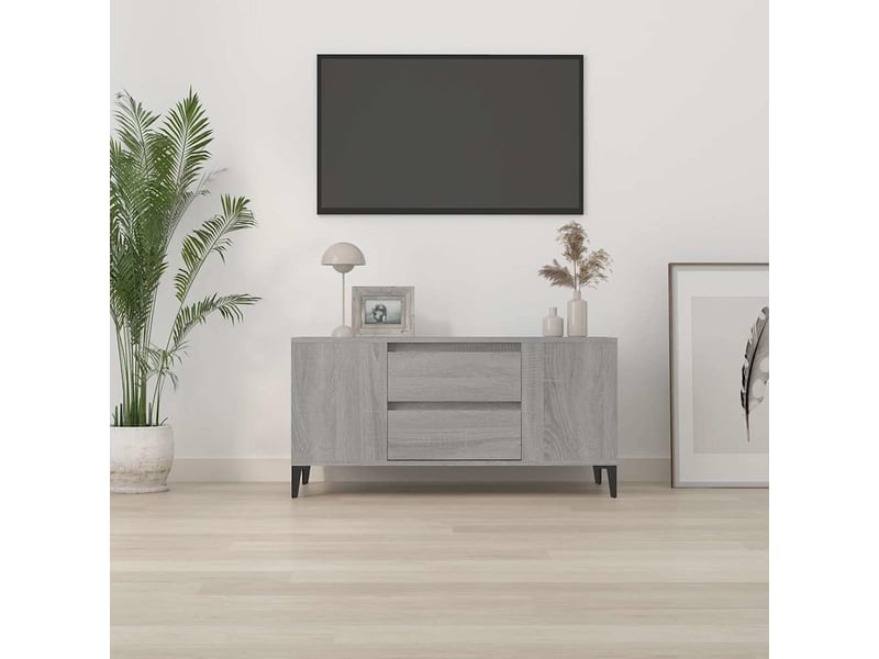  Meuble tv - banc tv - meuble de rangement sonoma gris 102x44,5x50 cm bois d'ingénierie  - Conforama C