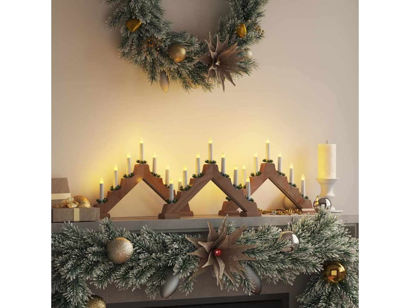  Pont de bougie de noël 3 pc 7 led blanc chaud 39.5 x 5 x 29 cm cf62259  - Conforama B