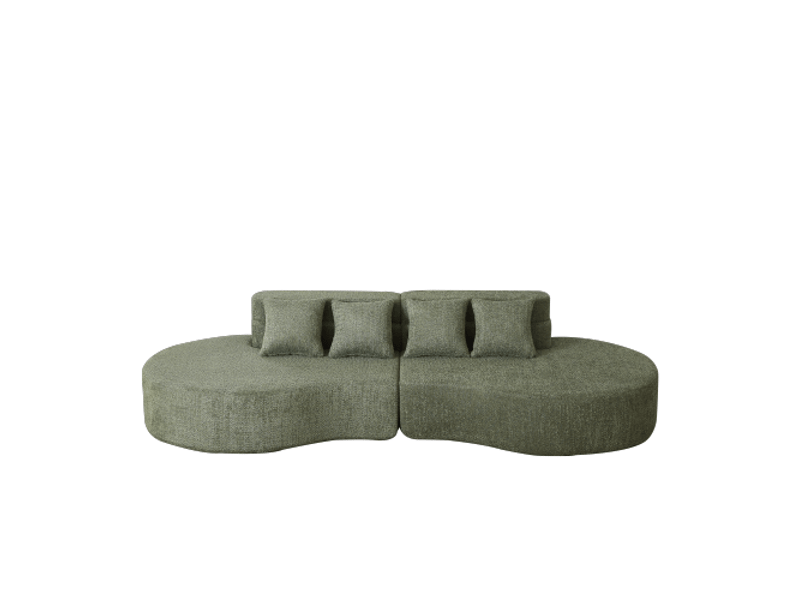  Canapé modulable 310 cm, 2 pièces sans cadre, mousse mémoire haute densité, housse teddyfleece lavable, design minimaliste moderne  - Conforama A
