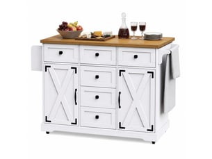 Desserte de cuisine pliable avec plateau extensible et rangement en mdf et métal pour cuisine et salle à manger, blanche