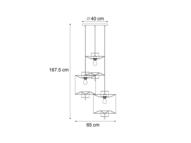  Suspension rétro verte avec abat-jour en métal 6 lumières - macaron  - Conforama C