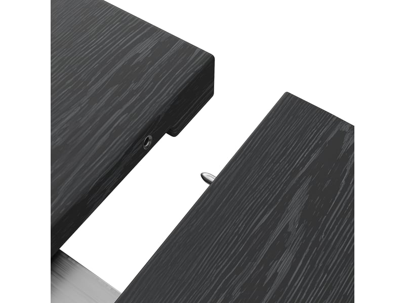  Table de salle à manger extensible ronde à ovale avec rangement en mdf 110–150×110×76 cm noir  - Conforama D