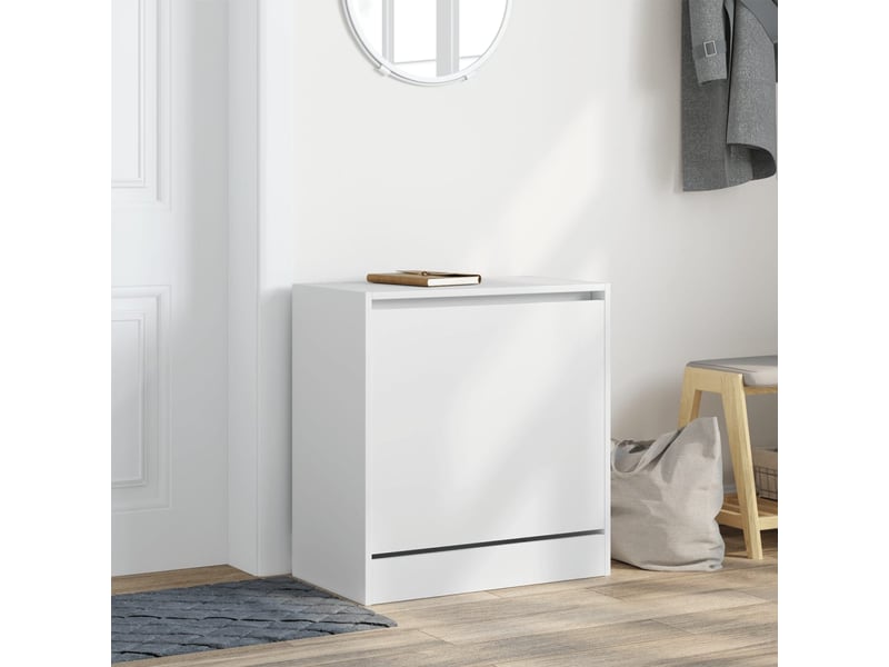  Meuble à chaussure | armoire à chaussures blanc 60x34x63,5 cm bois d'ingénierie  - Conforama C