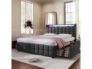 Lit simple 180x200 cm MEULVA   coloris gris