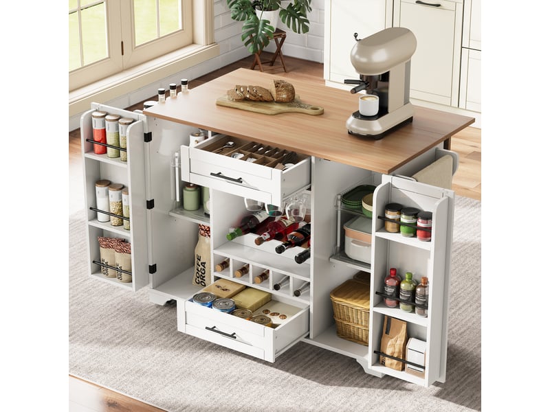  Desserte 2 portes 2 tiroirs coloris blanc mdf desserte blanc - Conforama E