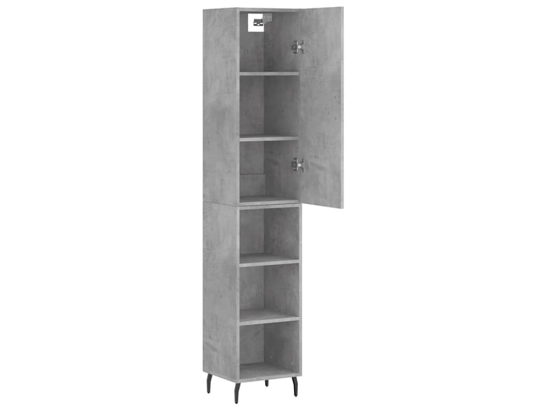  Buffet haut - bahut - meuble de rangement gris béton 34,5x34x180 cm bois d'ingénierie  - Conforama D