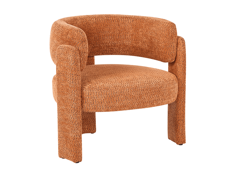 Fauteuil burea tissu chenille orange - Conforama D