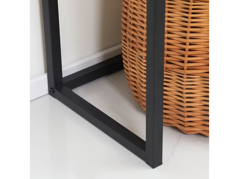  Table console avec tiroir 80x30x76 cm – bois naturel – style industriel gain de place pour salon et entrée  - Conforama D