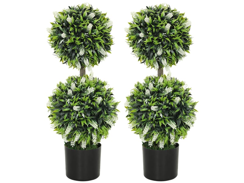  Lot de 2 plantes artificielles, résistantes aux uv, en pot, 70 cm, pour salon ou jardin.  - Conforama A
