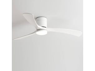 Ventilateur de plafond avec éclairage led 24w, 96 cm, 6 vitesses, télécommande, 3 températures de couleur, pales abs, moteur dc réversible(blanc)