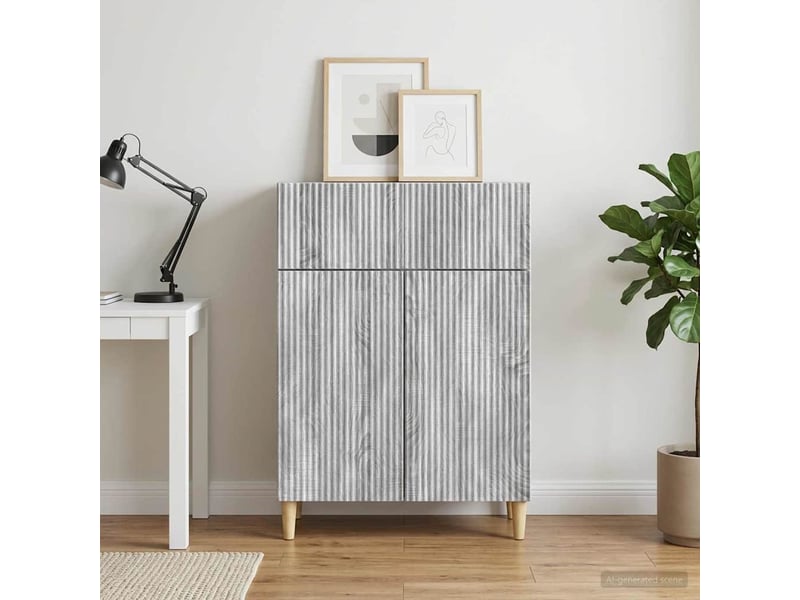  Buffet - bahut - meuble de rangement sonoma gris 66 x 34,5 x 90 cm bois d'ingénierie  - Conforama D