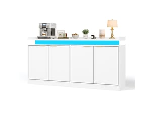 Buffet 4 porte(s)  0 tiroir(s) <strong>HAUSS SPOLE</strong> <strong></strong> - 160 cm coloris blanc 