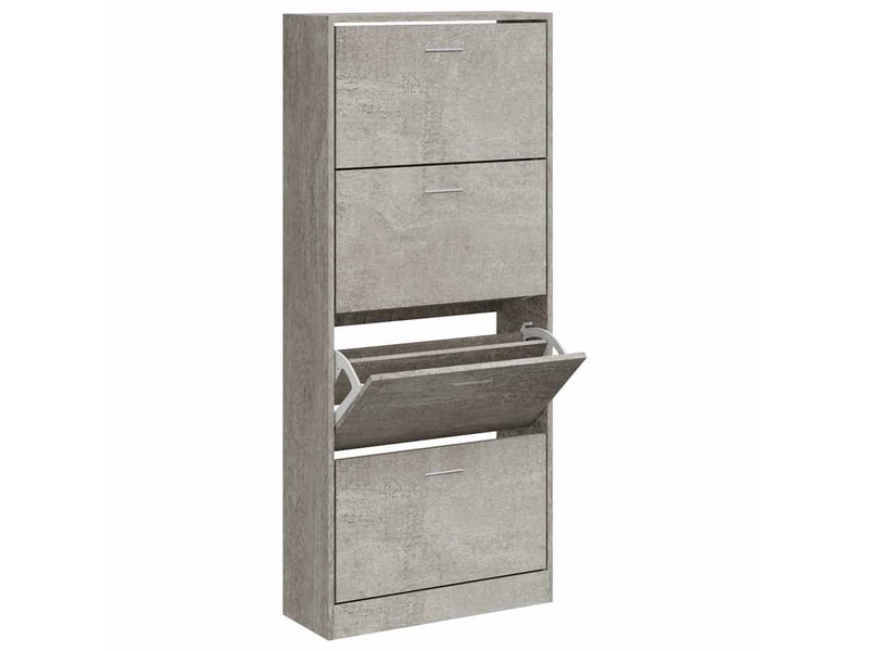  Meuble à chaussure, armoire à chaussures gris béton 63x24x147 cm bois d'ingénierie  - Conforama C