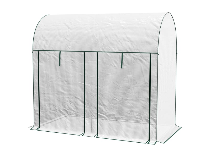  Serre de jardin 2 m², 2 portes sectionnelles, bâche pe anti-uv 140 gm², 2 x 1 x 1,78 m, blanche  - Conforama B