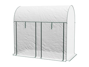 Serre de jardin 2 m², 2 portes sectionnelles, bâche pe anti-uv 140 gm², 2 x 1 x 1,78 m, blanche