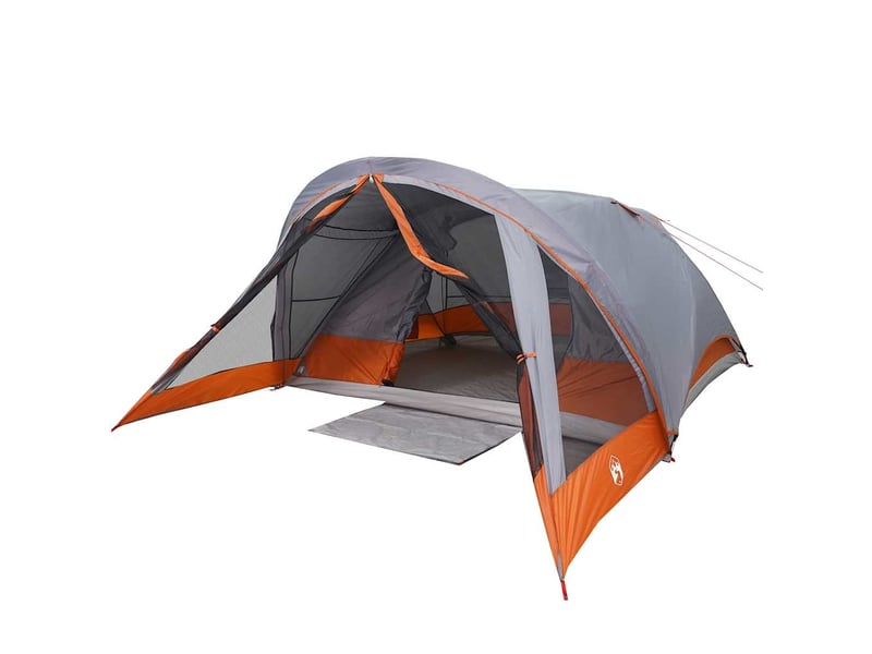 Tente de camping, tente de cabine familiale 6 personnes gris imperméable - Conforama C