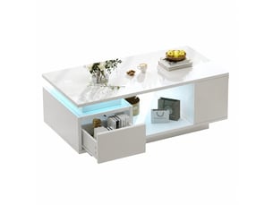 Table basse rectangulaire coloris blanc   - 50 cmx100 cm