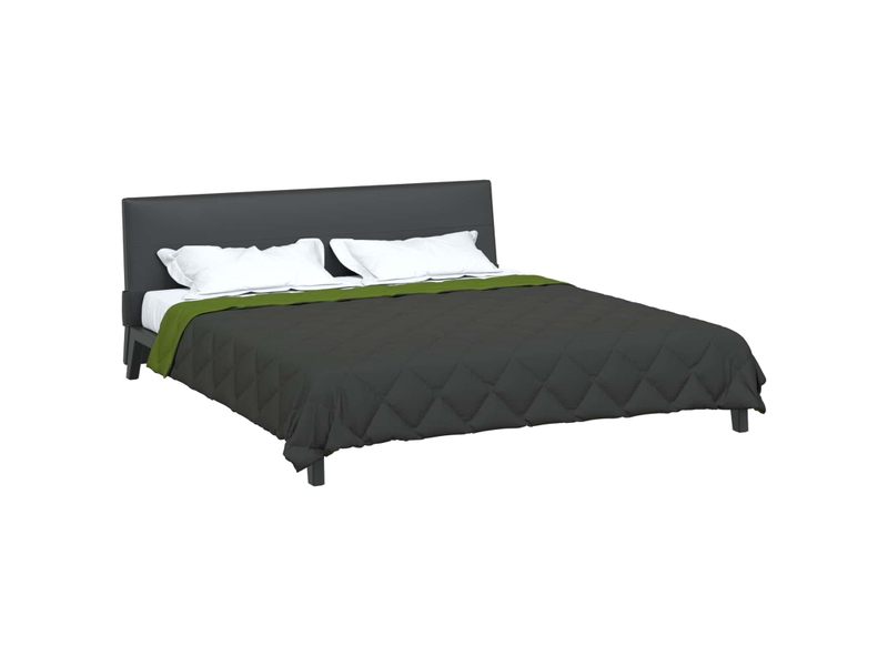  Duvet - couette d'été simple 220 x 200 cm été 200 gsm vert et anthracite  - Conforama C