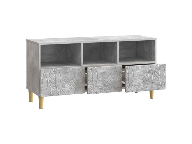  Meuble tv - banc tv - meuble de rangement 102 x 34,5 x 50 cm gris béton bois d'ingénierie  - Conforama D
