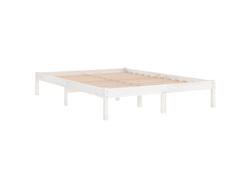  Lit double- lit adulte -  cadre de lit sans matelas blanc bois massif  - Conforama B